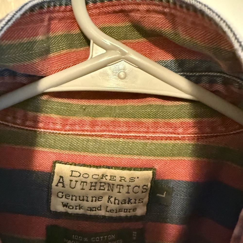 Vintage Dockers Striped Button-Up Shirt - Picture 5 of 6